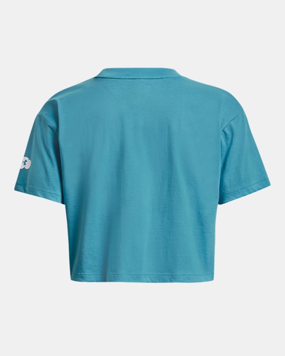 Women's UA Rest Day Verbiage Crop Short Sleeve in Blue image number 5